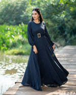 Load image into Gallery viewer, Midnight Grace: Crepe Satin Y/A Dress 79442
