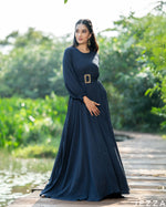 Load image into Gallery viewer, Midnight Grace: Crepe Satin Y/A Dress 79442