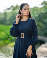 Load image into Gallery viewer, Midnight Grace: Crepe Satin Y/A Dress 79442