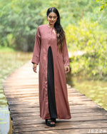 Load image into Gallery viewer, Chic Harmony: Black Dress &amp; Turkish Rose Pink Satin Cardigan Set 81801/7949