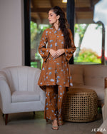 Load image into Gallery viewer, Printed Polyester Top &amp; Pant Set 57242/57272