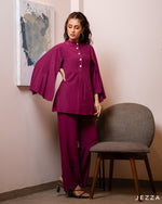Load image into Gallery viewer, Top with Decorative Sleeve &amp; Matching Pant Set 56561/57621
