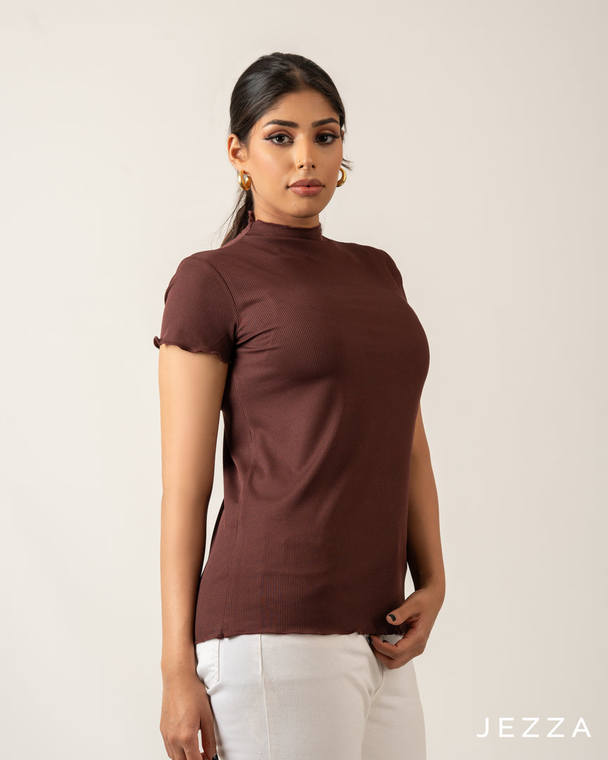 Stretch Fit Short Sleeve Hip-Length Top 70791