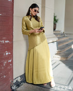 Load image into Gallery viewer, Asymmetrical Top &amp; Pleated Skirt Set 63681
