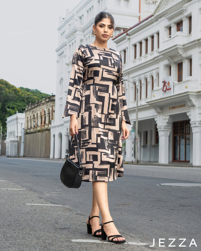 Printed Satin Dress  67271