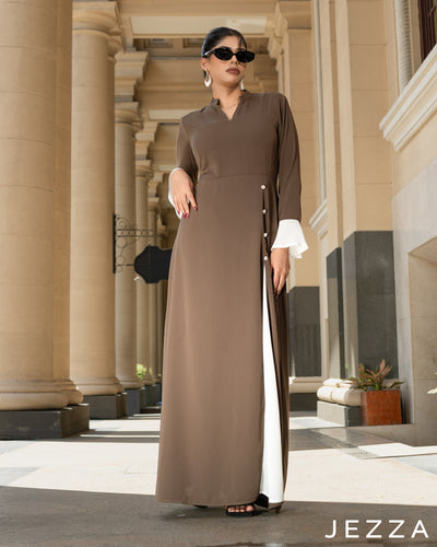 Color-Block Ankle Length Dress 66021