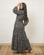 Load image into Gallery viewer, Floral Veil: Chiffon Ankle Length Dress 83911