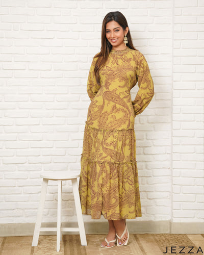 Paisley Air: Soft Chiffon Maxi Dress 83901