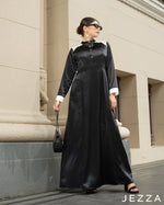 Load image into Gallery viewer, Color-Block Satin &amp; Chiffon Dress 63712