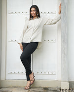 Load image into Gallery viewer, Bone Ease: Cotton Collared Relaxed Top 82192