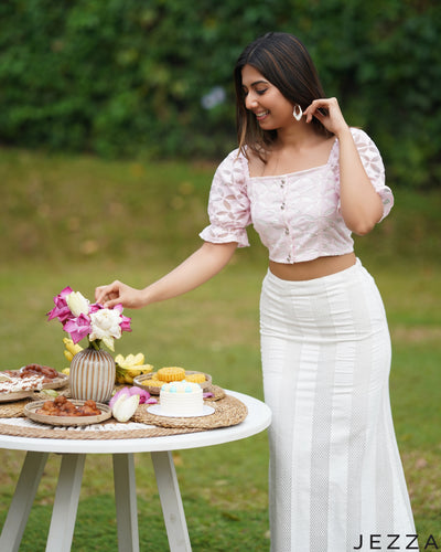 Pink Whisper: Square Neck Crop Top 86871