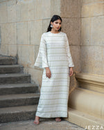 Load image into Gallery viewer, Sparkling Geometry: Stone-Embellished A-Line Dress 79271