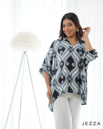 Load image into Gallery viewer, Crinkle Satin Brocade Kaftan Top 68391