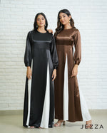 Load image into Gallery viewer, Satin and Chiffon Panel Dress 67822