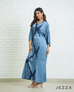 Load image into Gallery viewer, Satin and Brocade Kaftan Dress 64141