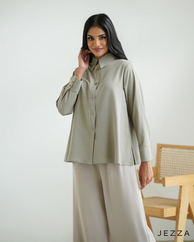 Classic Side-Slit Shirt Blouse  67811