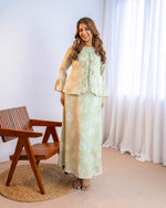 Load image into Gallery viewer, Sage Green Floral Jacquard Dress Set 87491/80941