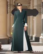 Load image into Gallery viewer, Color-Block Ankle Length Dress 64071