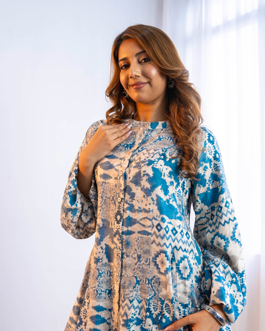 Geometric Aztec Print Cotton Top 92771
