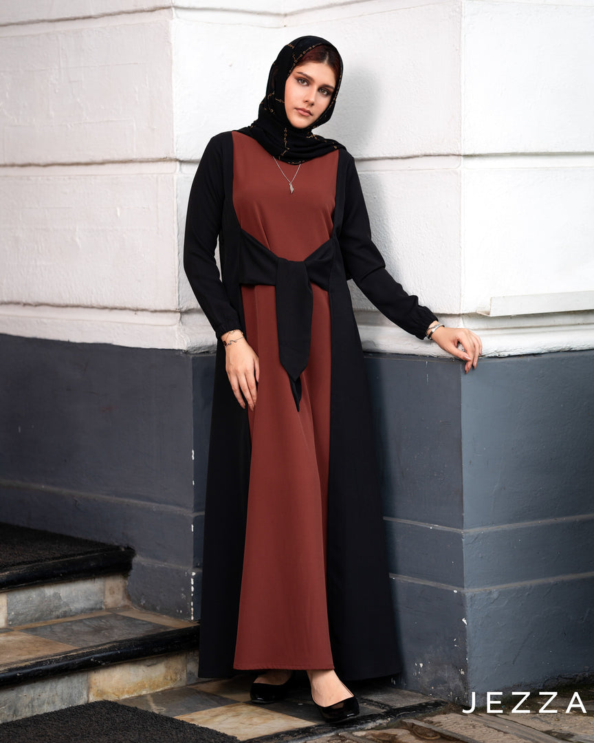A-Line Dress with Color Block Detail 60752