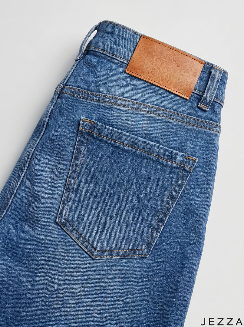 Vintage Curve: Medium Blue Bootcut Denim Pants DL-244 M
