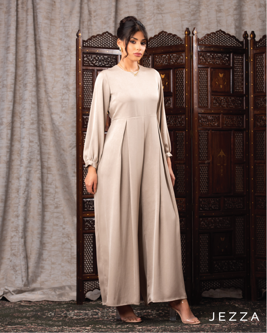 Belted Crush Satin Jumpsuit 62512