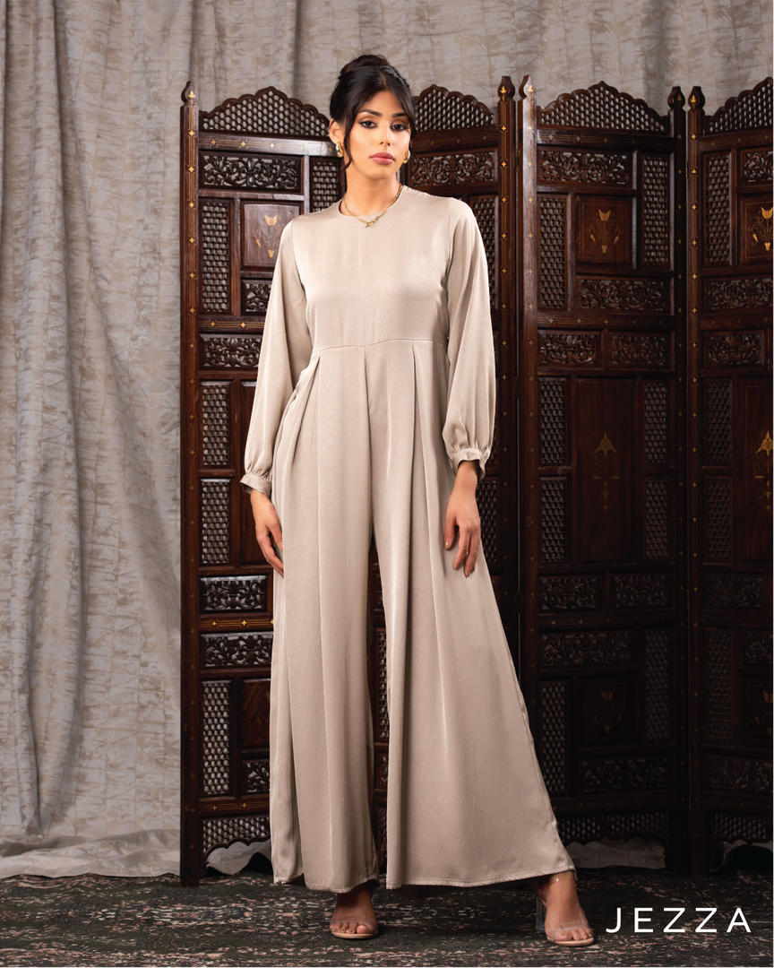 Belted Crush Satin Jumpsuit 62512