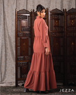 Load image into Gallery viewer, Long-Sleeve Tiered Skirt Dress 61881