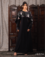Load image into Gallery viewer, Printed Peplum &amp; Piped Sleeve Dress 62891