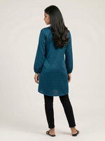 Load image into Gallery viewer, Viridian Crest: Brocade Detail Knee Top 83262