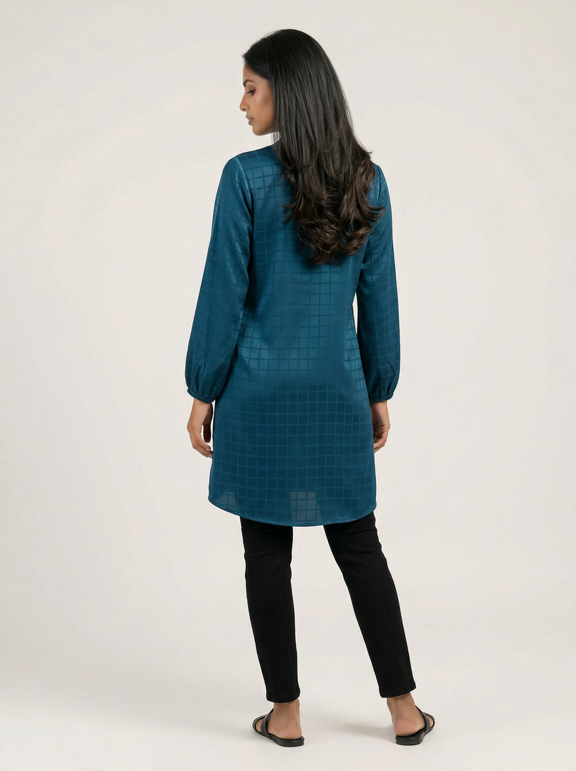 Viridian Crest: Brocade Detail Knee Top 83262