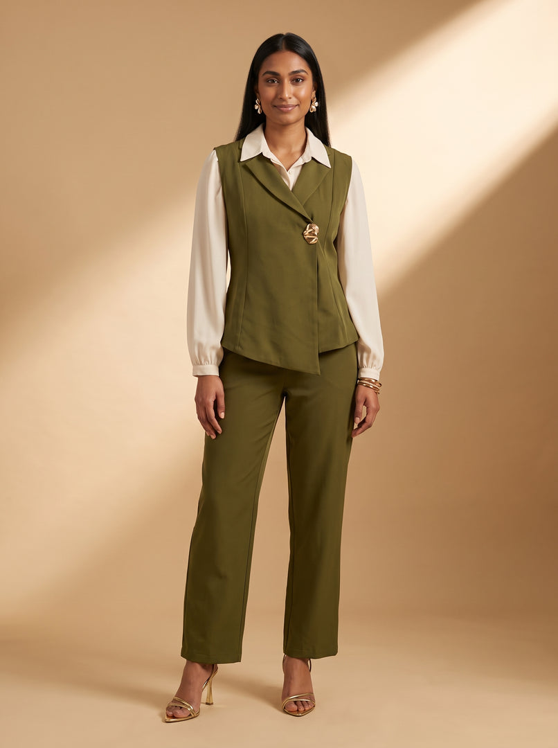 Olive Classic: Twill Polyester Pants 71312