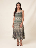 Load image into Gallery viewer, Printed Cotton Halter Midi Dress 87671