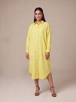 Load image into Gallery viewer, Light Yellow Collared Midi Top 92401