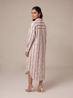Load image into Gallery viewer, Abstract Collared Midi Top 93971