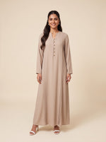 Load image into Gallery viewer, Cotton Caftan Neck A-Line Maxi Dress 82752