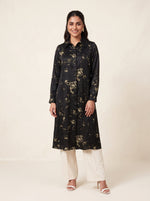 Load image into Gallery viewer, Satin Abstract Print Long Top 94381