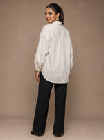 Load image into Gallery viewer, Pinstripe Poise: Cotton Below Hip Top 82551