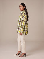Load image into Gallery viewer, Checked Collar Hip Top 82451