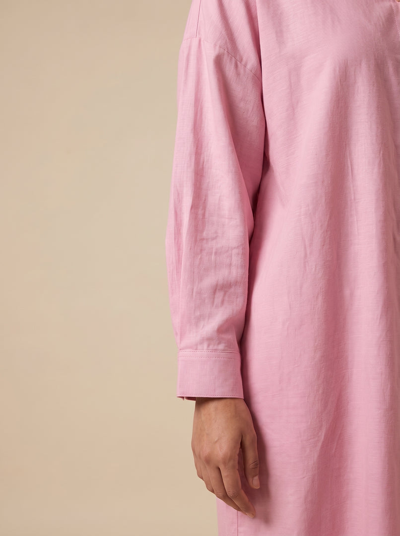Light Pink Collared Midi Top 92402