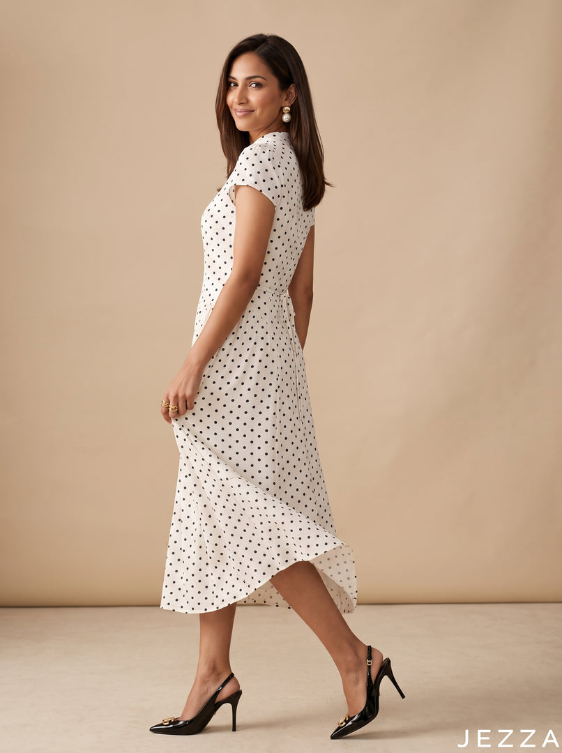 White Haven: Below Knee Midi Dress 86941