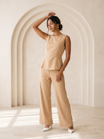 Load image into Gallery viewer, Camel Twill Ankle Pant 90002
