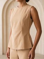 Load image into Gallery viewer, Camel Sleeveless Hip Top 92612
