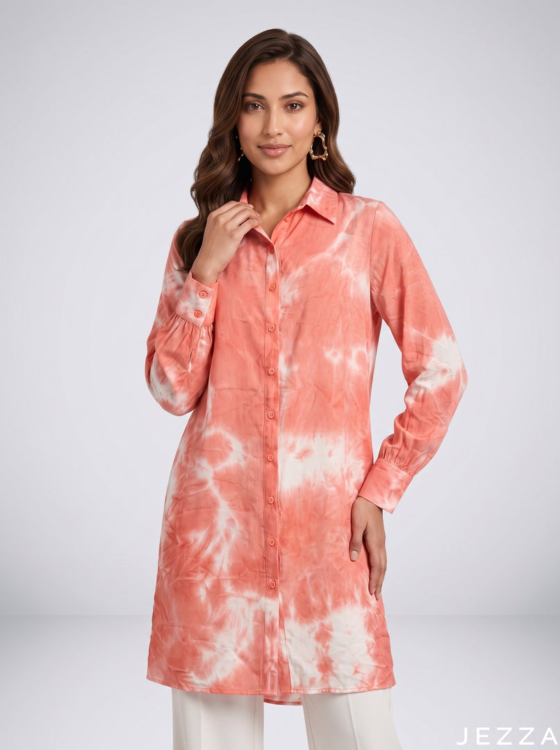 Canvas Splash: Tie-Dye Poly Cotton Knee Top 91642