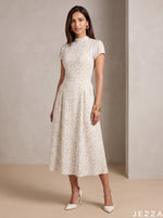 Load image into Gallery viewer, Botanic Rhythm: Floral  Midi Dress 87261