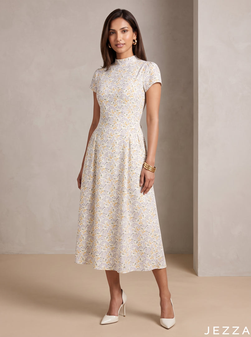 Botanic Rhythm: Floral  Midi Dress 87261