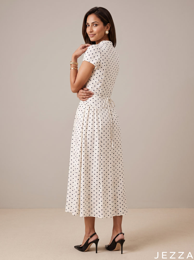 White Haven: Below Knee Midi Dress 86941