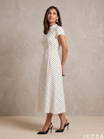 Load image into Gallery viewer, White Haven: Below Knee Midi Dress 86941
