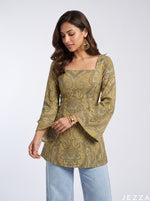 Load image into Gallery viewer, Heritage Paisley: Square Neck Below Hip Top 88281