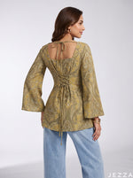 Load image into Gallery viewer, Heritage Paisley: Square Neck Below Hip Top 88281
